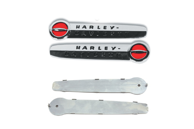 Gas Tank Emblems with Black Lettering for Harley FL 1947-1950
