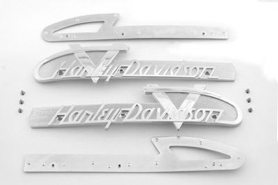 Gas Tank "V" Emblems with Chrome Lettering for All Models