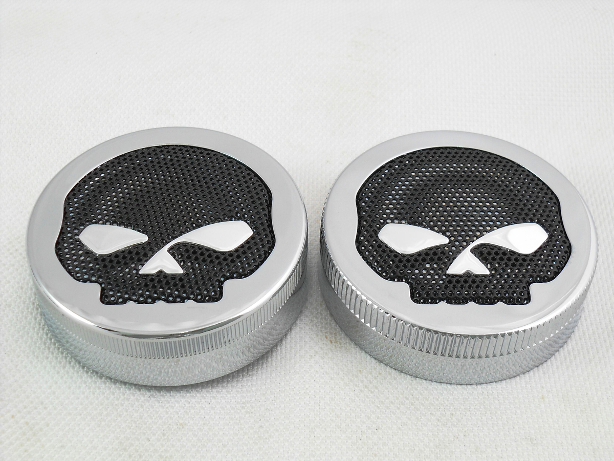 FL 1965-1983 Skull Style Vented and Non-Vented Gas Cap Set