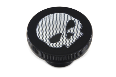 Black Skull Style Vented Gas Cap for 1996-2012 FXD & Softails