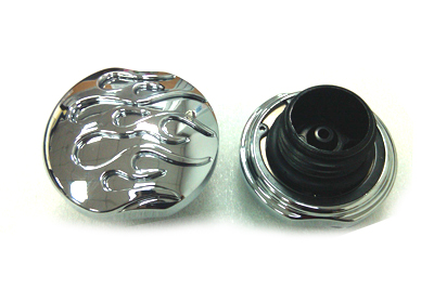 Chrome Flame Style Vented and Non-Vented Gas Cap Set
