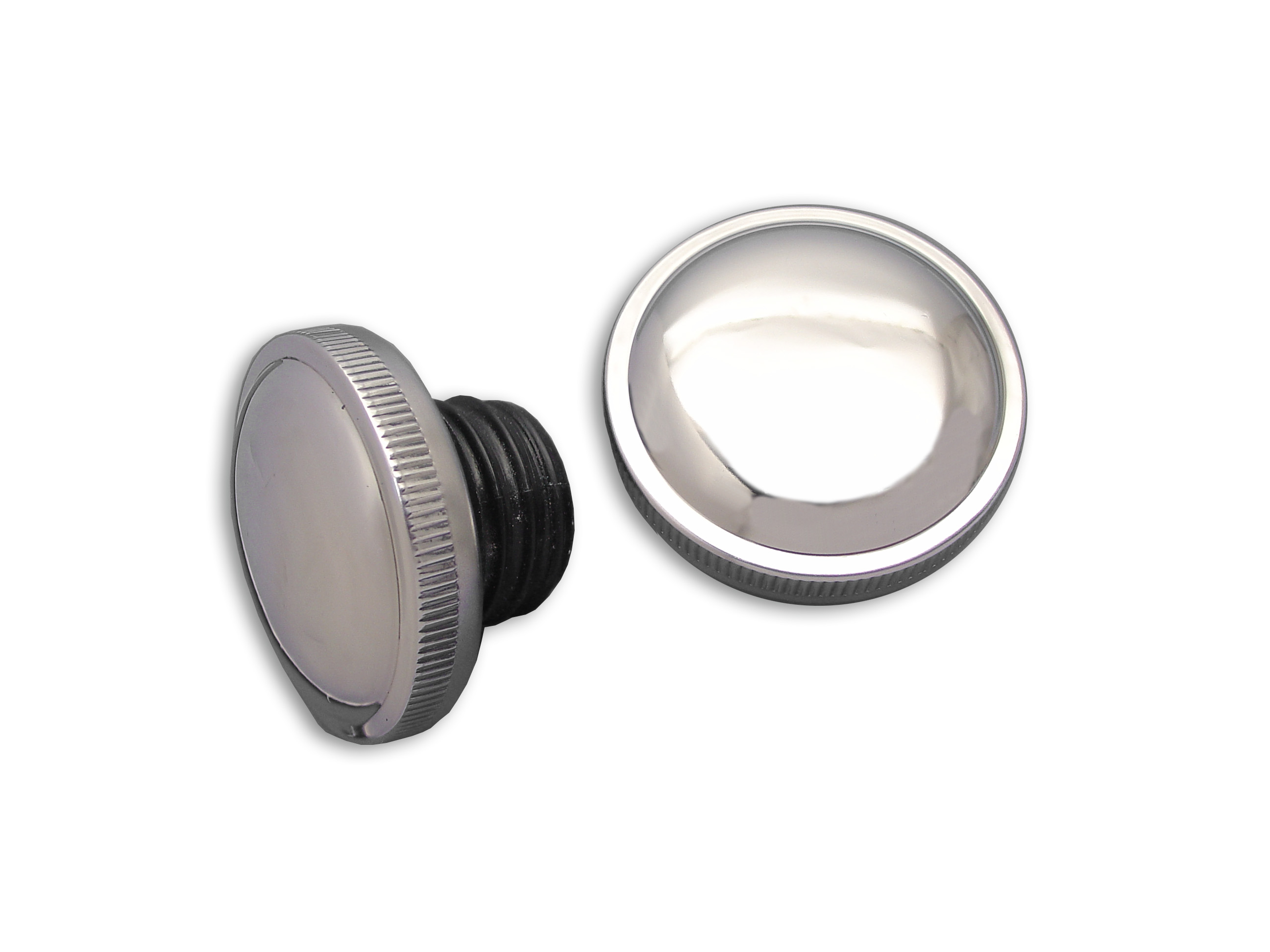 Polished Stainless Steel Metal Gas Caps Set for 1983-1995 FX & FL