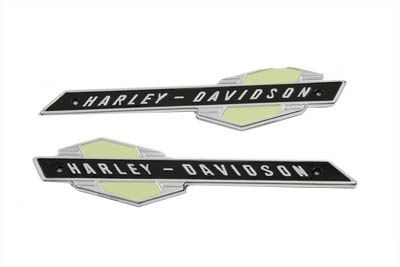 OE Emblem Set w/ Silver Lettering for Harley Big Twins & Sportsters