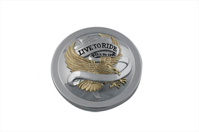 Gold Inlay Eagle Spirit Vented Gas Cap for 1983-UP Harley & Customs