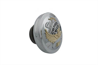 Vented Gas Cap w/ Gold Inlay for 1996-up Big Twin & XL