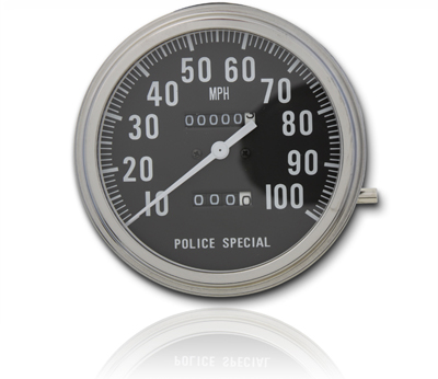 Police Special Speedometer w/ 1:1 Ratio for 1962-1983 Big Twins