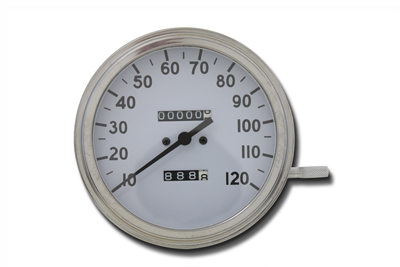 Speedometer w/ 1:1 Ratio White Background for 1962-83 Big Twins