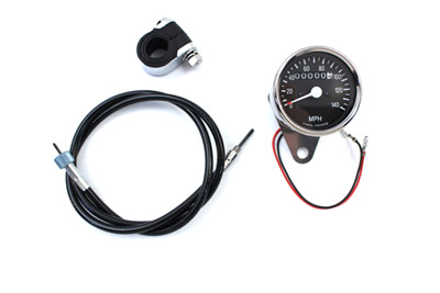 Mini 60mm Speedometer Kit with 2:1 Ratio Black Face