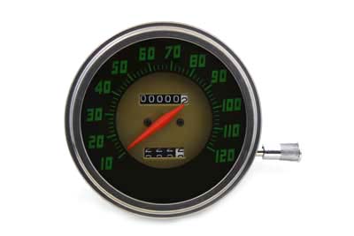 Speedometer W/ 2:1 Ratio Gold Background for 1936-61 Big Twins