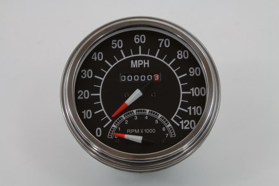 Chrome Cateye Dash Panel Kit w/ 2:1 Ratio Speedometer FL 1948-1967