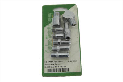 Oil Pump Fitting Kit Chrome for 1970-1991 Big Twins