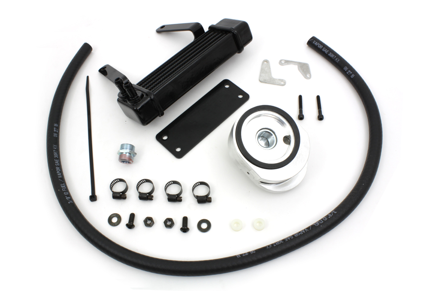 Jagg Oil Cooler Kit with Adapter for 2000-UP Softails
