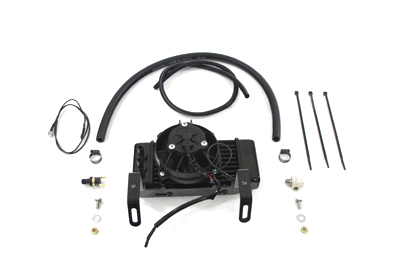 Jagg Fan Assisted Black Oil Cooler Kit for FLT & FLH 2006-08 Harley