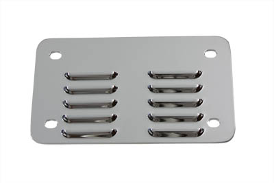 License Plate Backing Plate Louvered Style Chrome 4-1/4" x 7"