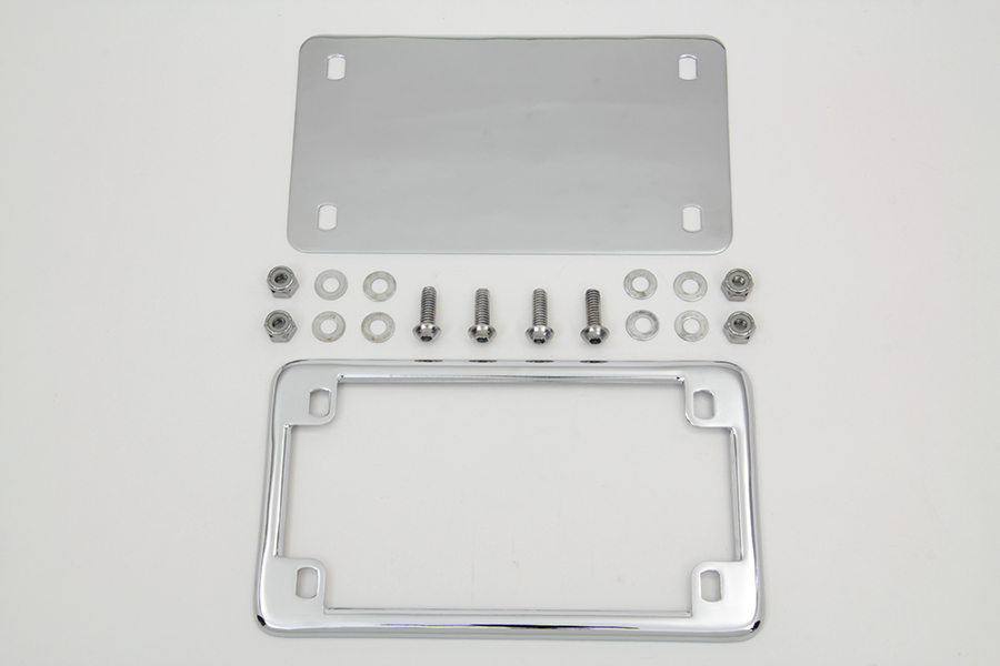 License Plate Frame Kit Chrome for 4" x 7-1/4" standard plates