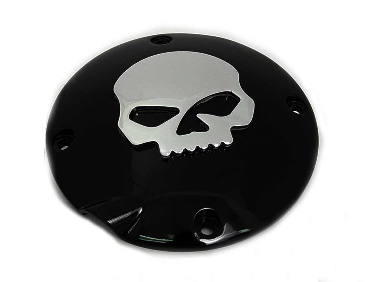 Black XL 1994-2003 Derby Cover with Chrome Skull