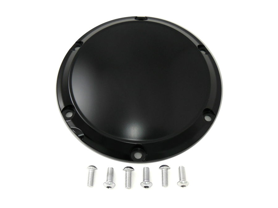 Black 6-Hole Smooth Derby Cover for XL 2004-UP Sportsters