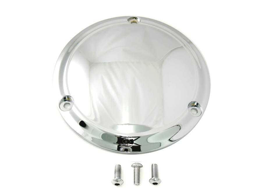 Chrome 3-Hole Smooth Derby Cover for Big Twins