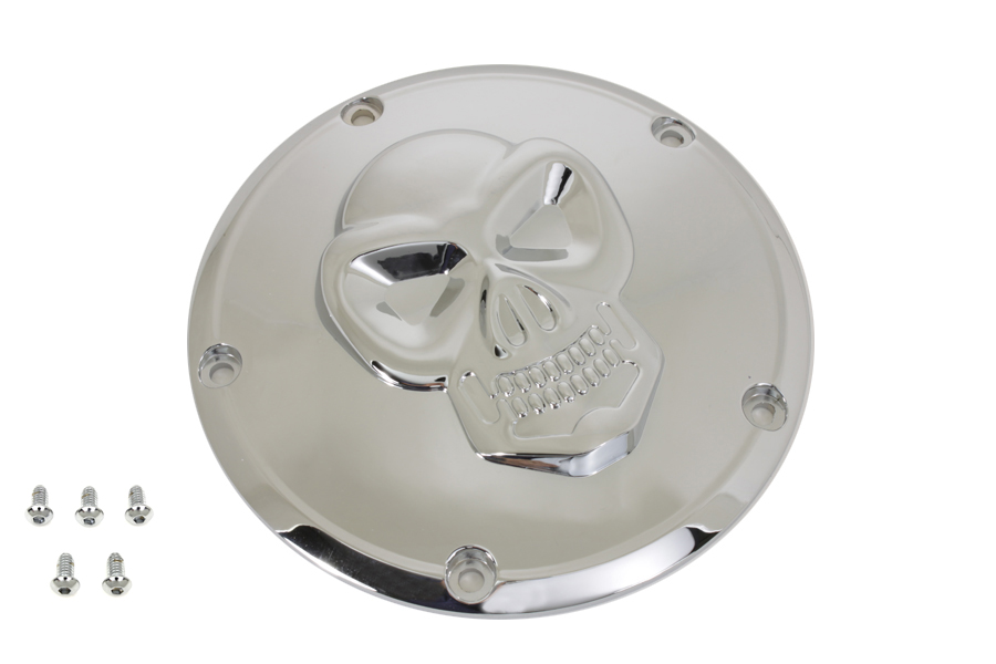 Skull Derby Cover Chrome for 1999-UP Big Twins