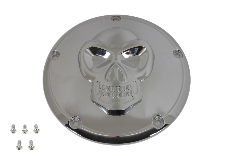 Skull Derby Cover Chrome for 1999-UP Big Twins