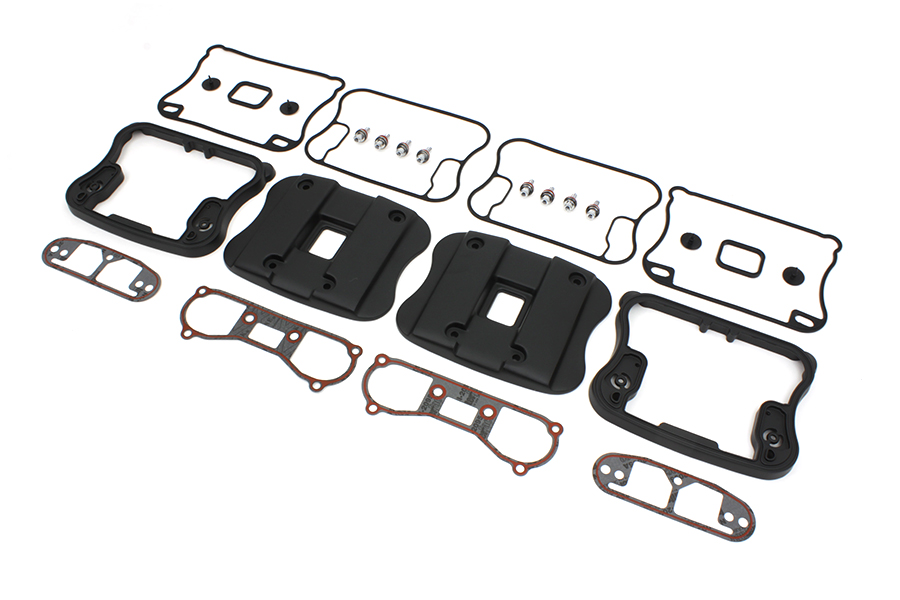 Top Rocker Box Cover and D-Ring Kit Black for XL 1986-1990