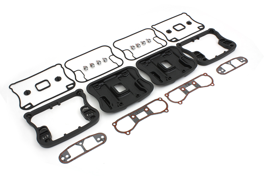 Top Rocker Box Cover and D-Ring Kit Black for XL 1986-1990