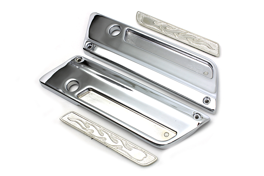 Saddlebag Latch Cover Set with Flame Insert for FLT 1993-2013