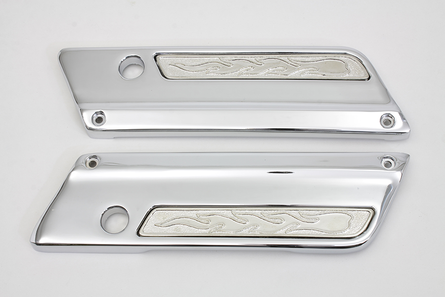 Saddlebag Latch Cover Set with Flame Insert for FLT 1993-2013