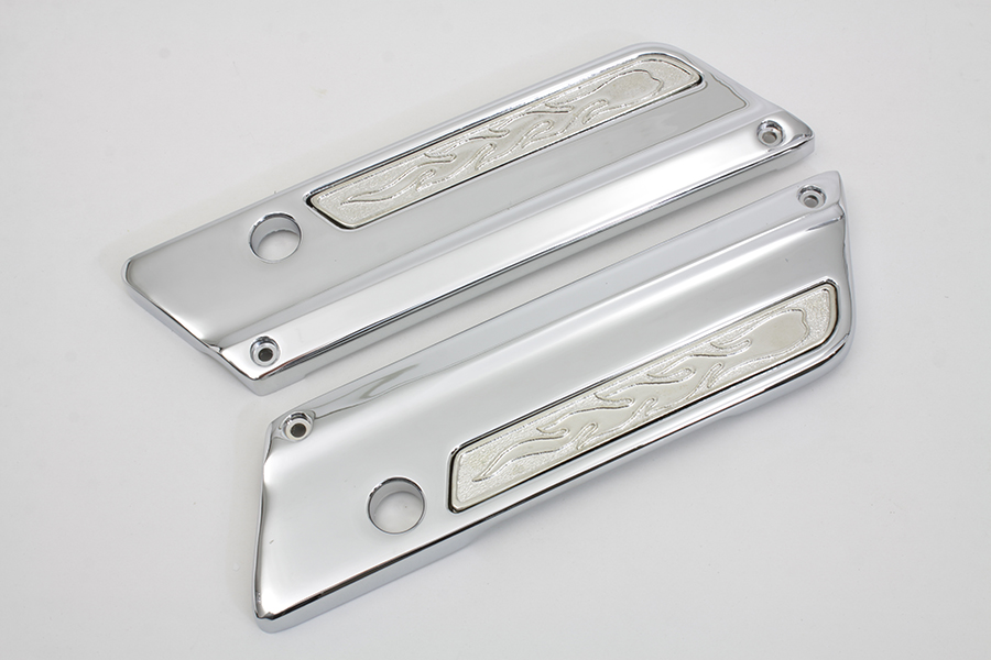 Saddlebag Latch Cover Set with Flame Insert for FLT 1993-2013