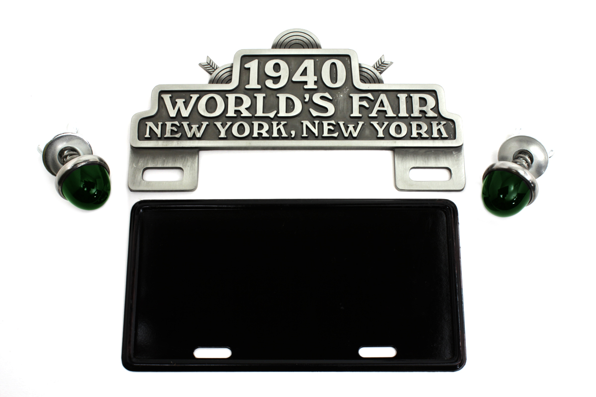 World's Fair License Plate Topper Kit with Green Reflectors