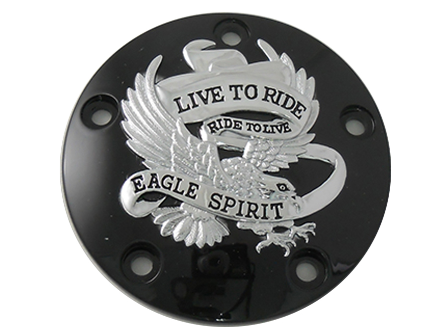 Black 5-Hole Eagle Spirit Point Cover for 1999-UP Big Twins