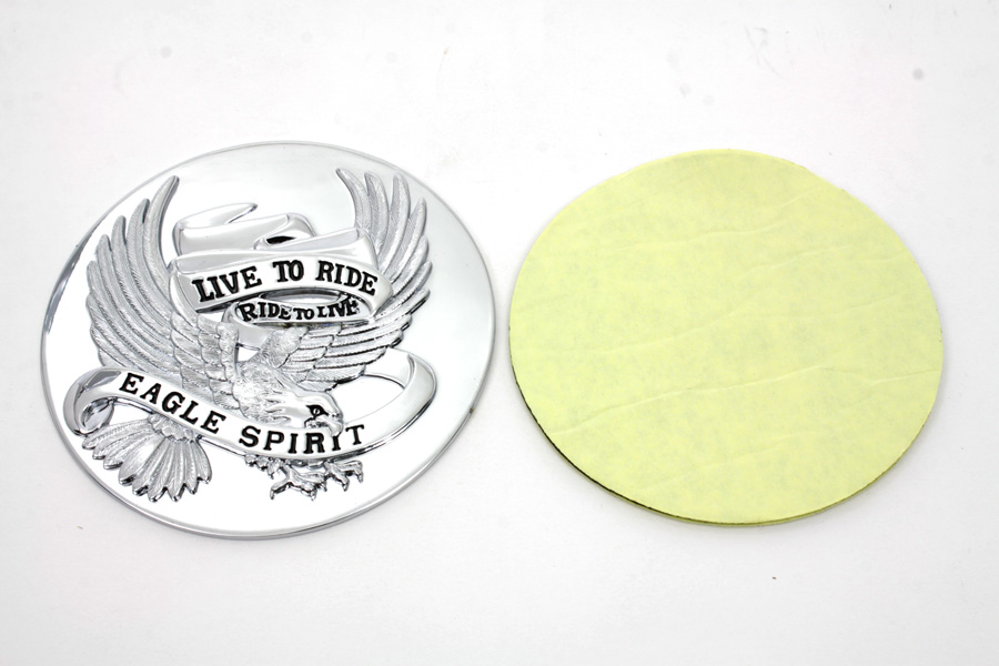 Chrome 3-1/2" Eagle Spirit Medallion Live To Ride