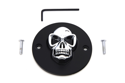 Black Skull Style Point Cover 2-Hole for Harley 1984-UP Big Twins & XL