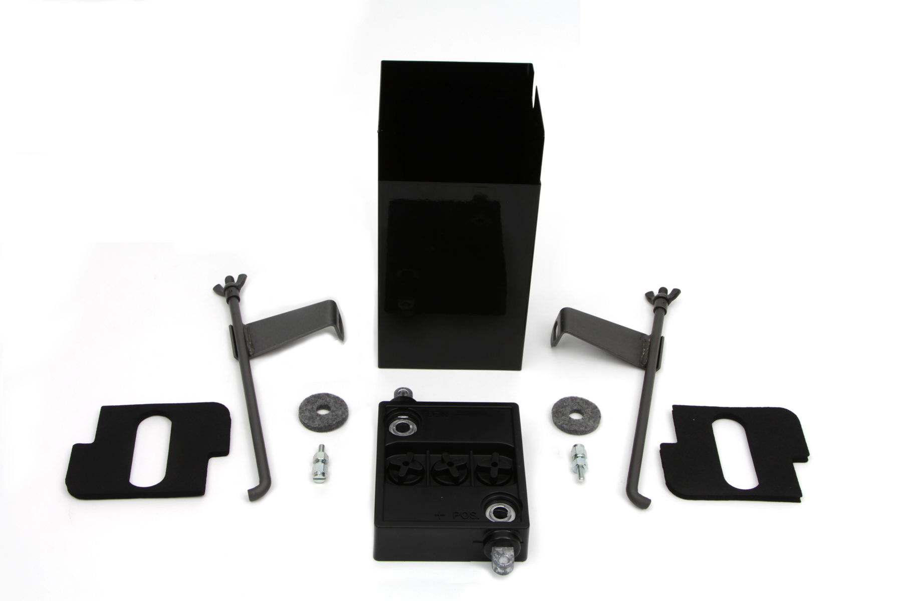 Black 6 Volt Battery Box Kit for Side Valves & Big Twins