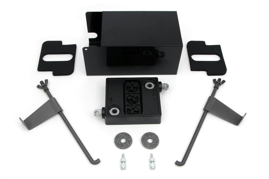 Black 6 Volt Battery Box Kit for Side Valves & Big Twins