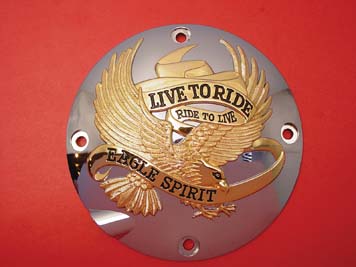 Chrome & Gold XL 1994-2003 Sportsters LTR Clutch Inspection Cover