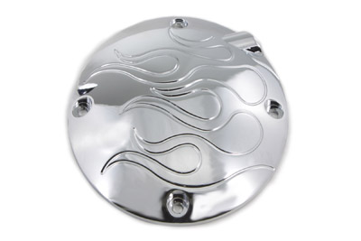 Flame Clutch Inspection Cover Chrome for XL 1994-2003 Sportsters