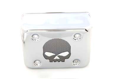 Ignition Module Cover, Black Skull Inlay for Harley FXD 1999-2003