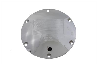 Chrome 5-Hole USA Flag Derby Cover for 2004-up Harley XL Sportster