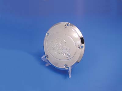 Chrome 5-Hole Skull Derby Cover for 1999-UP Harley Big Twins