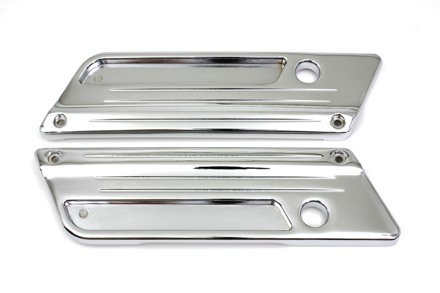 FLT 1993-2013 Chrome Saddlebag Latch Face Plate Set
