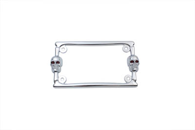 License Plate Frame Chrome Skulls for 4" x 7" Plates