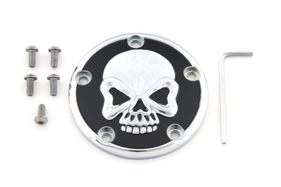 Skull Design 5 Hole Ignition Points Cover Chrome for Twin Cam 1999-201