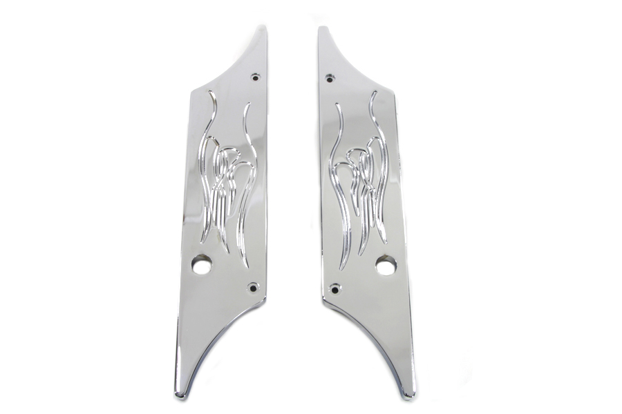 FLT 1993-UP Flame Winged Saddlebag Latch Set