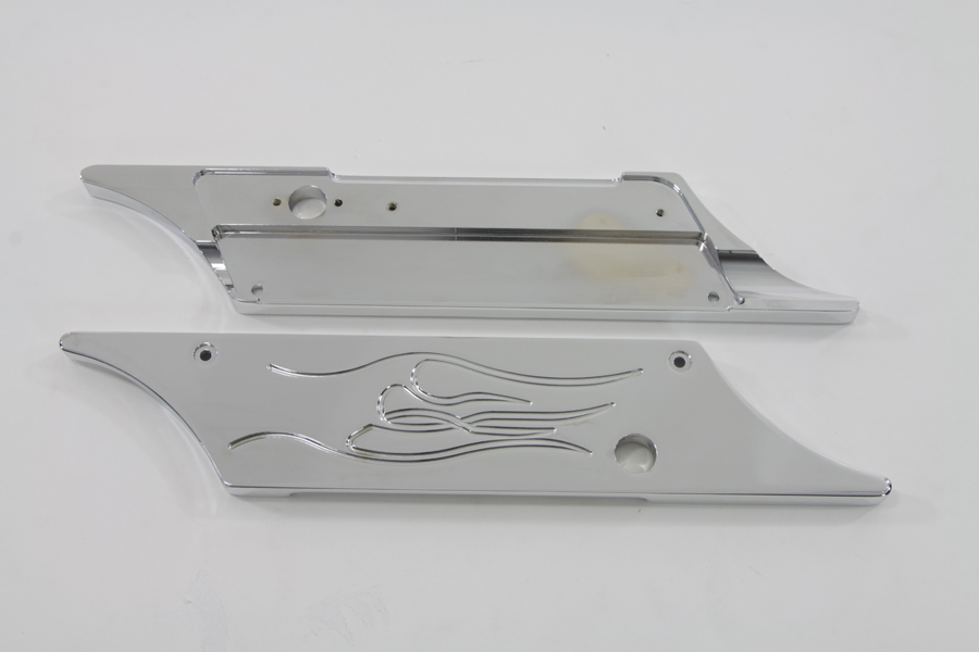 FLT 1993-UP Flame Winged Saddlebag Latch Set