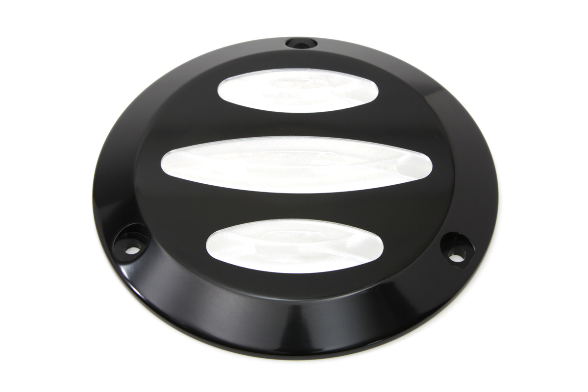 Black Contour 3-Hole Derby Cover for 1970-1998 Big Twins