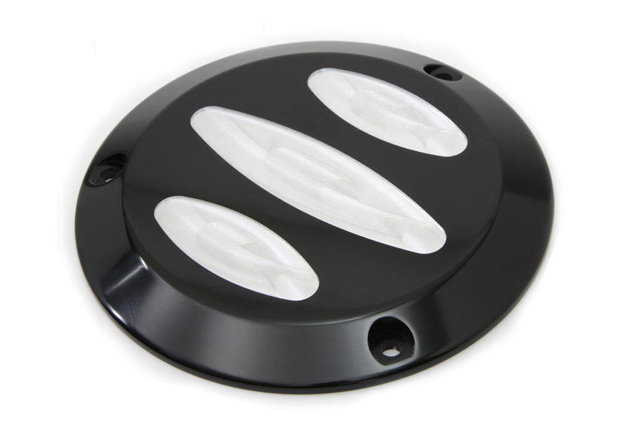 Black Contour 3-Hole Derby Cover for 1970-1998 Big Twins