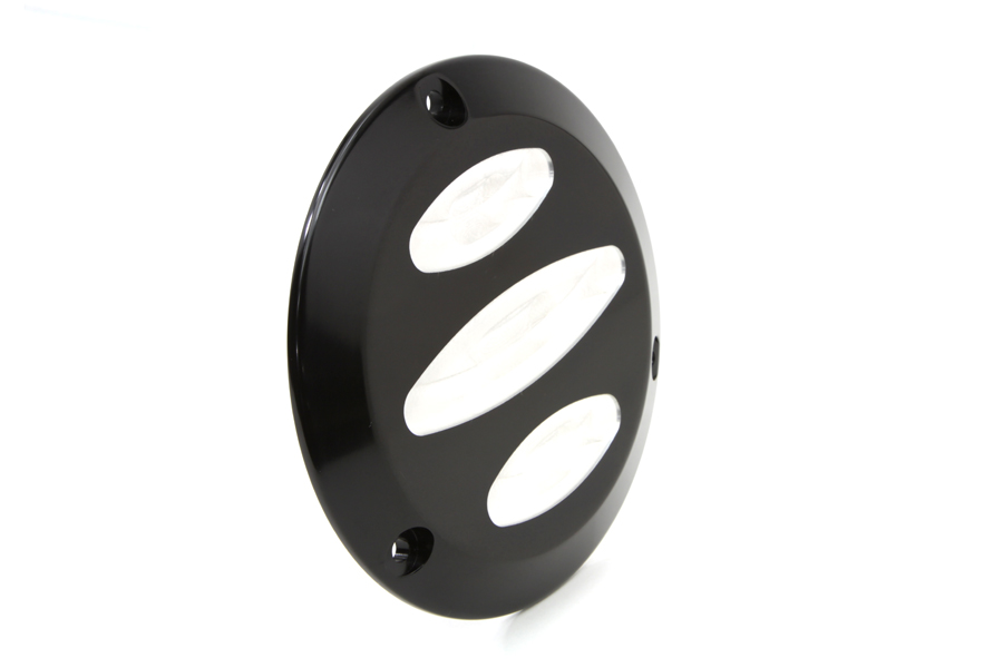 Black Contour 3-Hole Derby Cover for 1970-1998 Big Twins