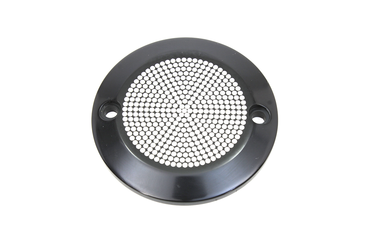 Black 2-Hole Perforated Ignition System Cover for Big Twins & XL