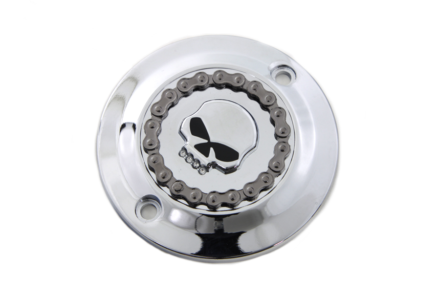 XL 1971-2003 Sportsters Skull Ignition System Cover Chrome
